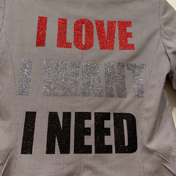NWOT Hipchik Couture Blazer I Love I Want I Need - Picture 3 of 11